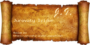 Jurovaty Izidor névjegykártya